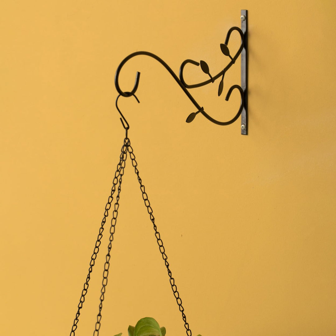 Decorative Metal Wall Mounted Hook for Hanging Plants, Bracket Hanger Flower Pot Holder, 2 Pack Image 4