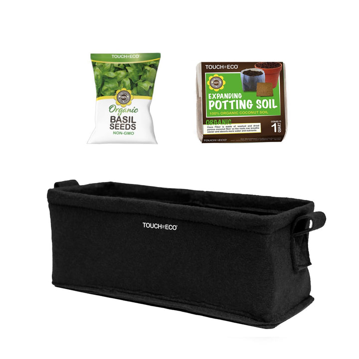 Organic Herb Planter Box Kits With Soil Block - Basil, Parsley or Oregano Image 1