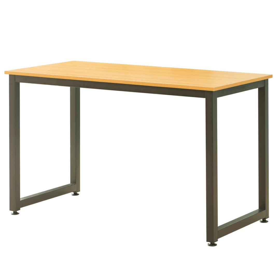 Wooden Writing Desk Homes Office Table with Sturdy Metal Frame Image 7