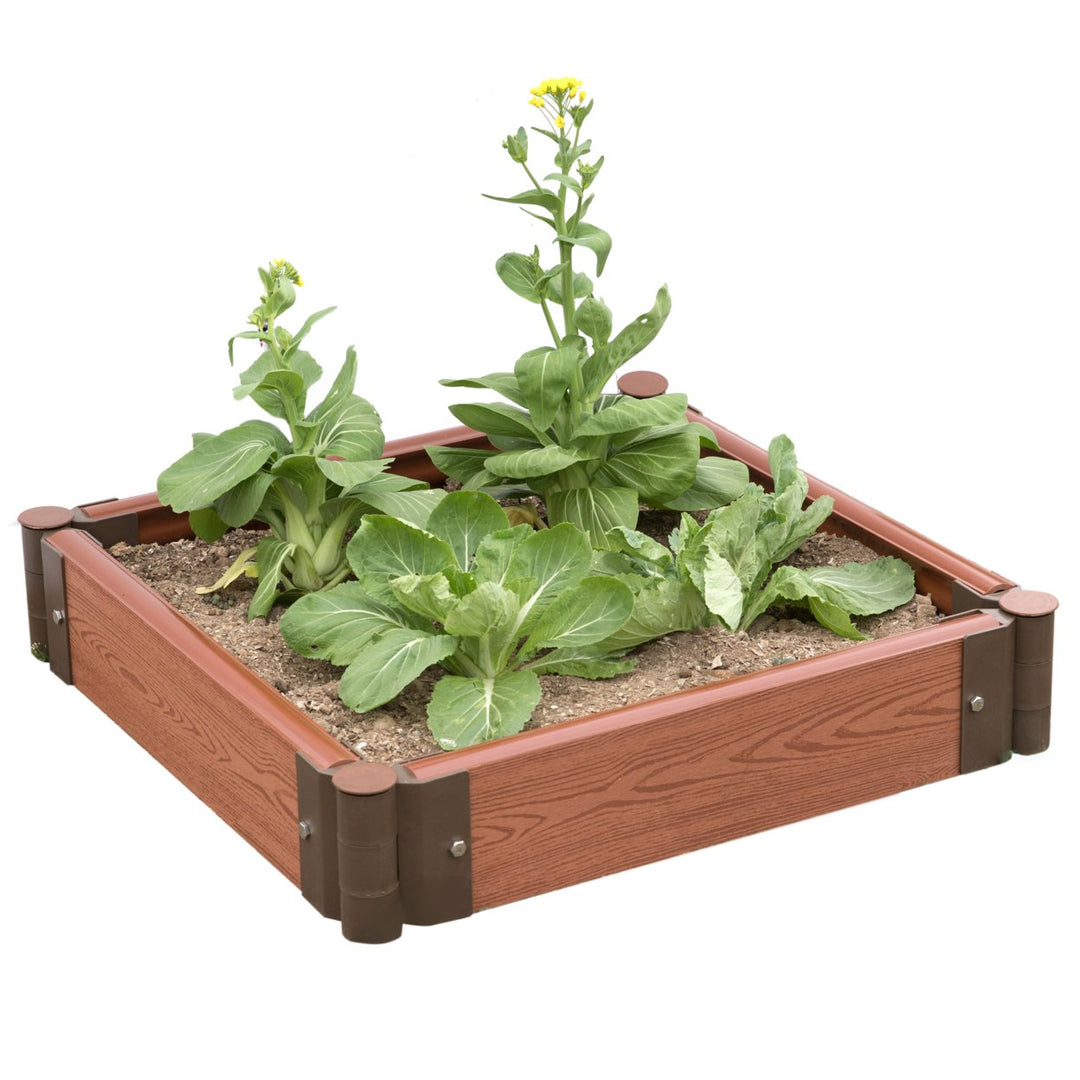 Classic Traditional Durable Wood- Look Raised Outdoor Garden Bed Flower Planter Box Image 1