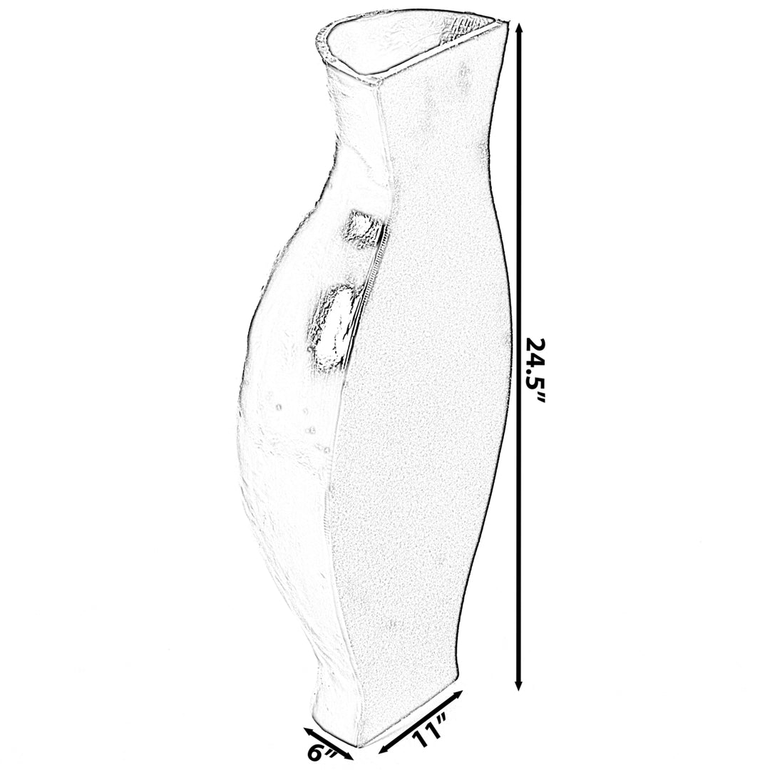 Tall Narrow Vase, Sleek Split Vase, Modern Floor Vase, Decorative Gift, Vase for Interior Design, 24.5 Inch Vase Image 5
