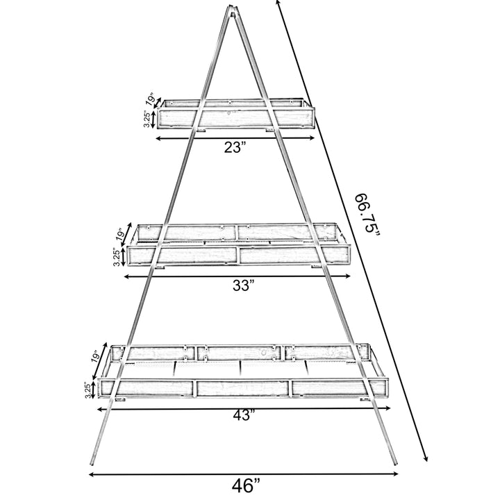 Large Ladder Triangular 3 Tier Metal Display Shelving Server Rack Image 4