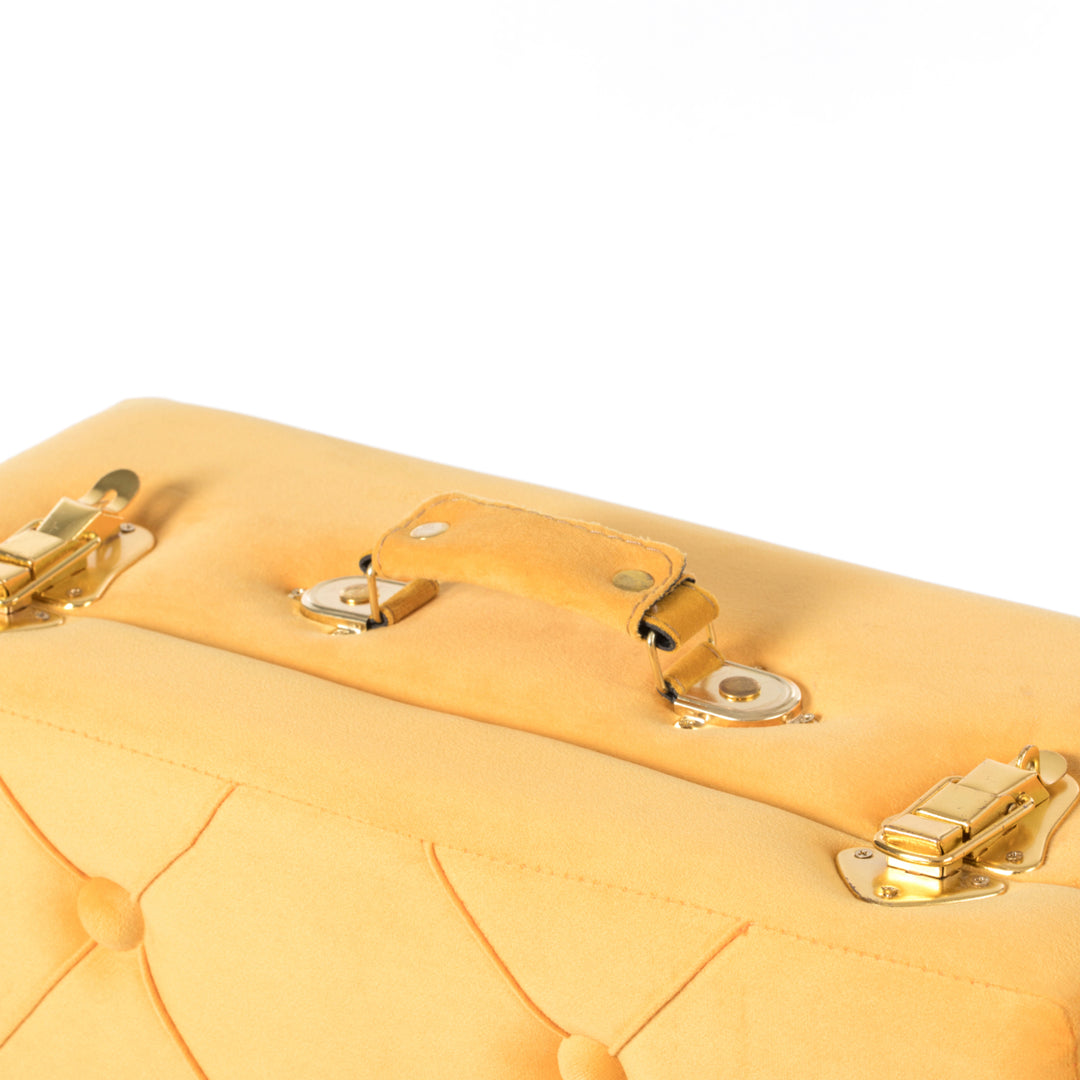 Decorative Tufted Velvet Suitcase Treasure Chest Set of 2 Image 7