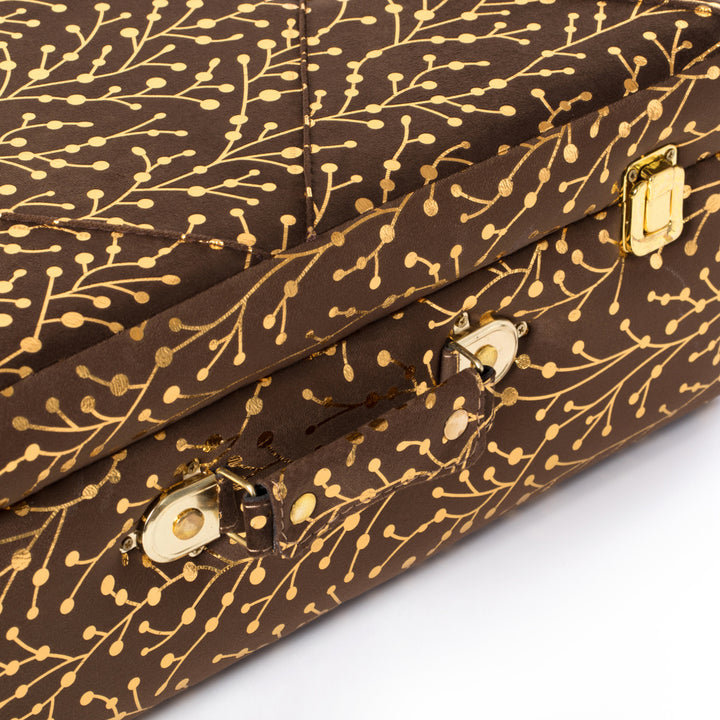 Decorative Tufted Velvet Suitcase Treasure Chest Set of 2, Brown Image 7