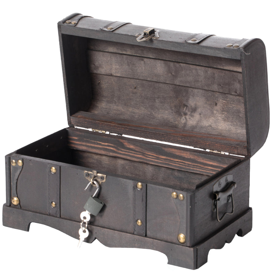 Small Pirate Style Wooden Treasure Chest Image 1
