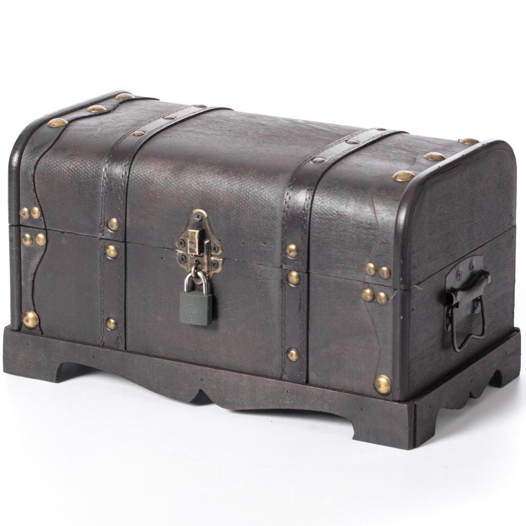 Small Pirate Style Wooden Treasure Chest Image 3