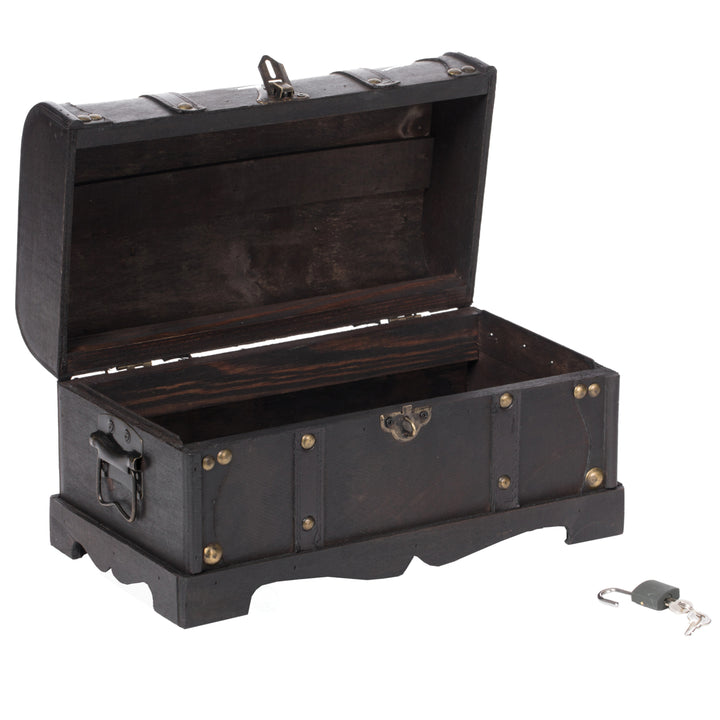 Small Pirate Style Wooden Treasure Chest Image 4
