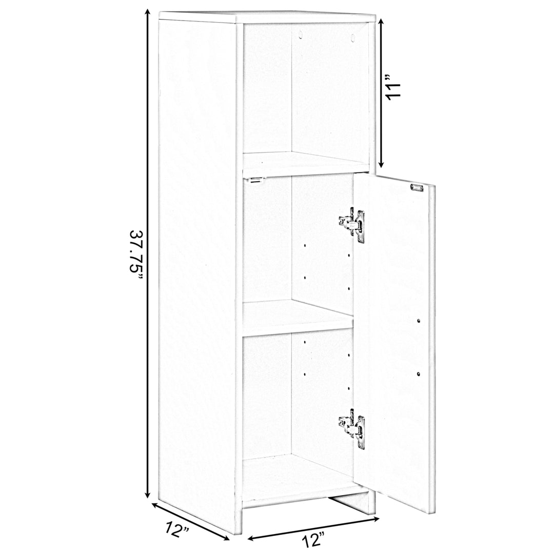 Wooden Home Tall Freestanding Bathroom Vanity linen Tower Organizer Cabinet, White Image 5