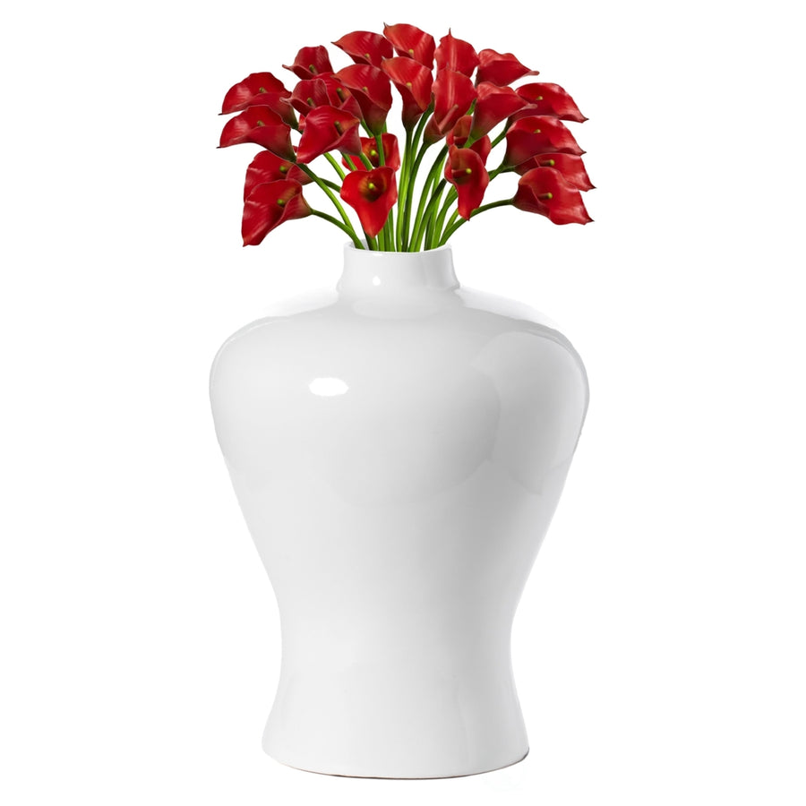 Modern White Large Tabletop Centerpiece Flower Vase ,17.75" Image 1