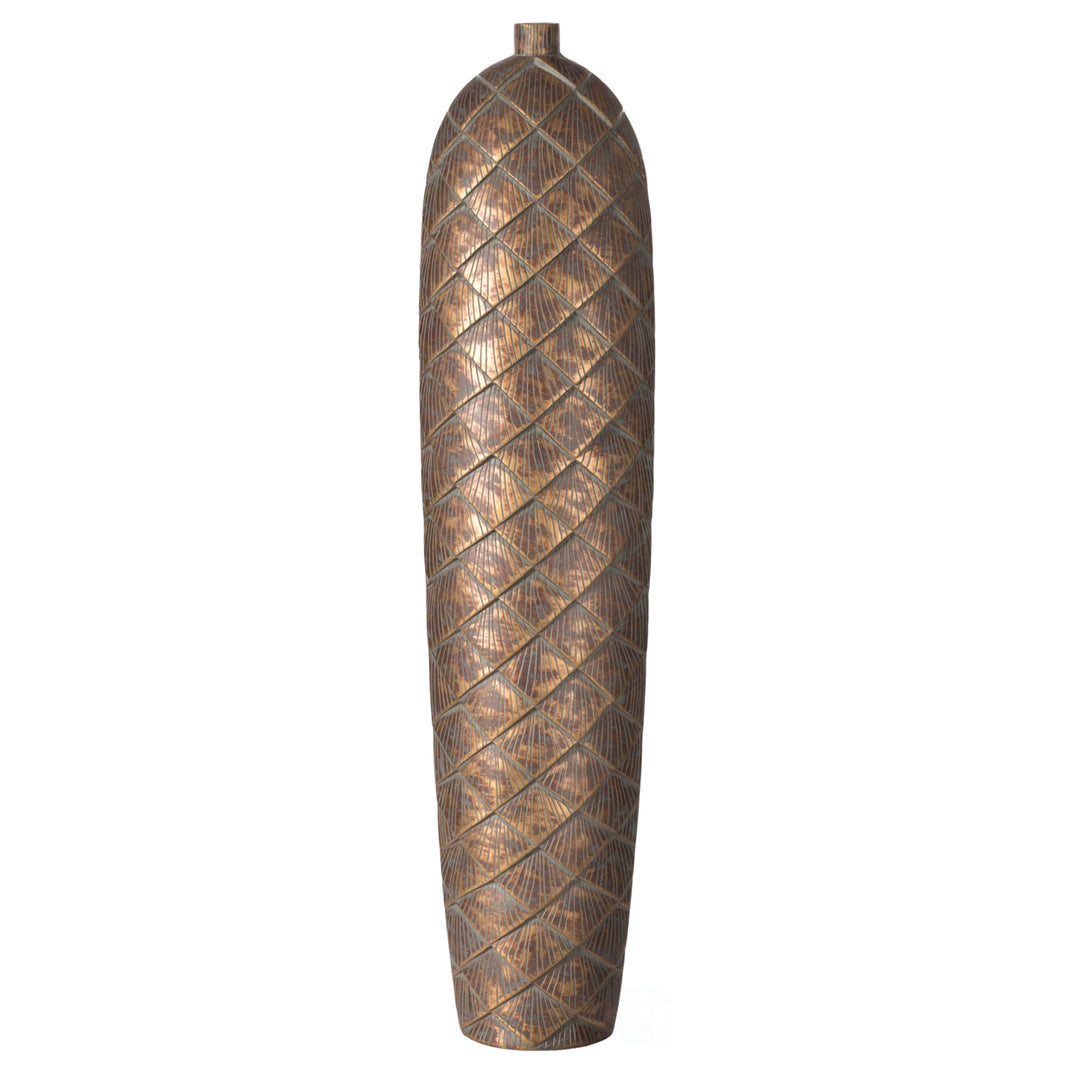37 Inch Tall Cylinder Antique Style Designed Floor Vase - for Entryway, Dining, or Living Room Decor - Ceramic Rustic - Image 3