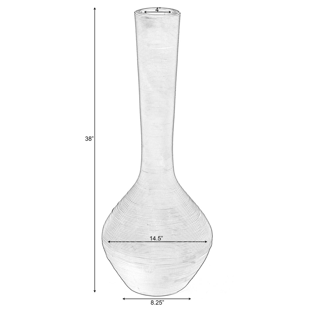 Tall Floor Vase, Modern Charcoal Grey Extra Large Floor Vase, 38-inch Trumpet Style Plastic Rope Vase, Decorative Image 4