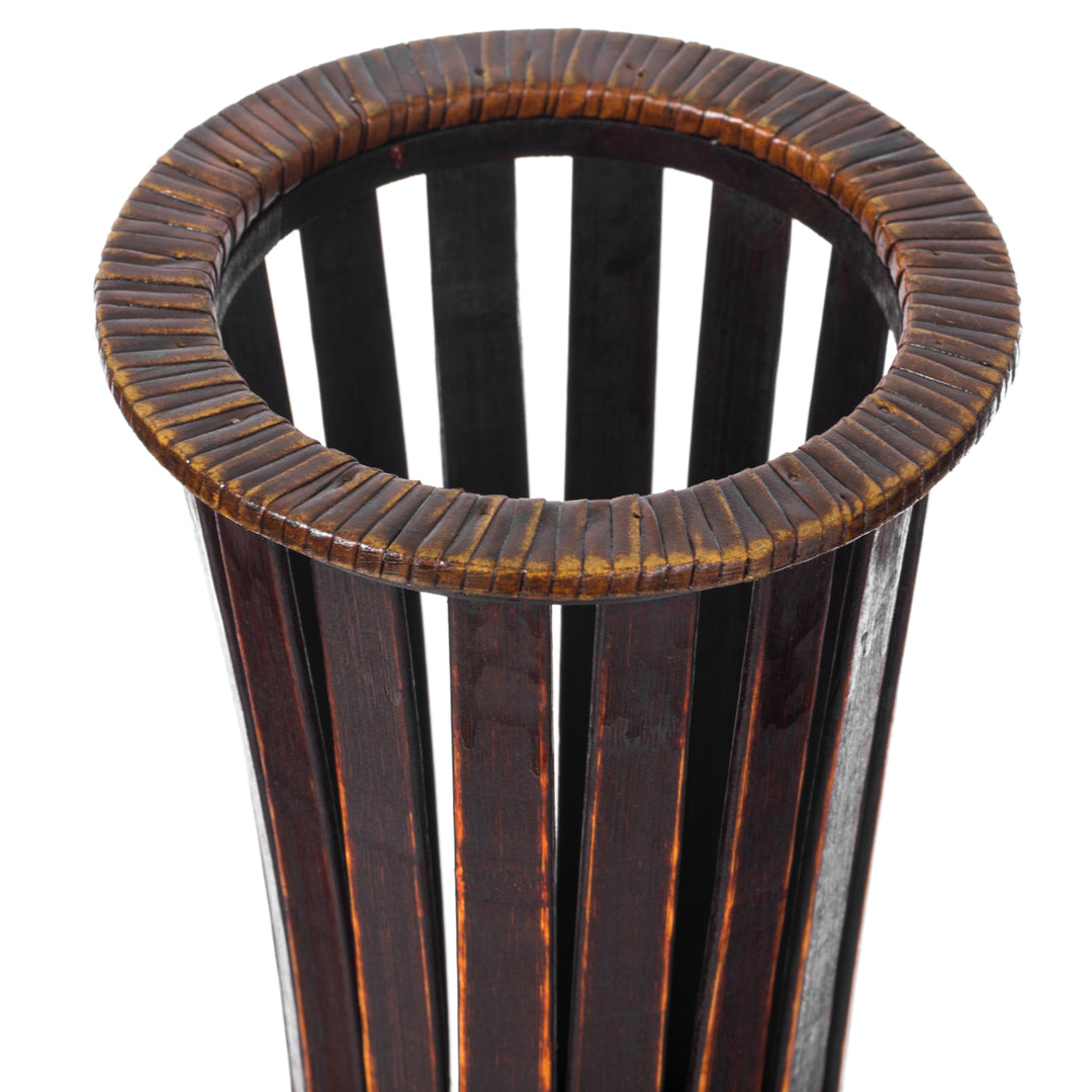 Antique Trumpet Style Brown Bamboo Floor Vase - 36-inch-Tall Decorative Vase for Entryway or Living Room - Image 8