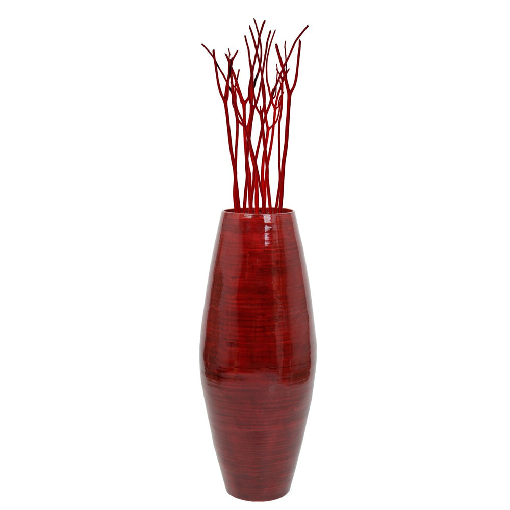 Uniquewise Bamboo Cylinder Shaped Floor Vase - Handcrafted Tall Decorative Vase - Ideal for Dining Room, Living Room, Image 2