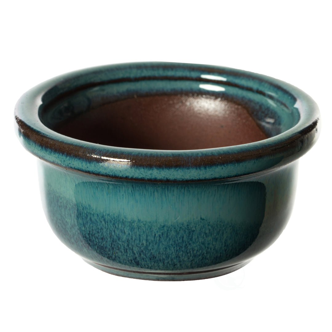 Decorative Mini Glazed Ceramic Bonsai Succulent Pots Flower Planter with Drainage Holes, 4 Pack Image 6