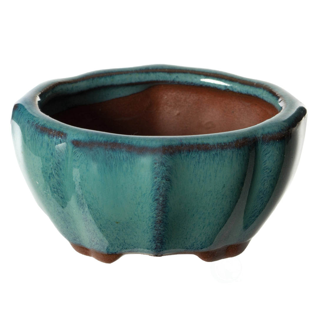 Decorative Mini Glazed Ceramic Bonsai Succulent Pots Flower Planter with Drainage Holes, 4 Pack Image 7