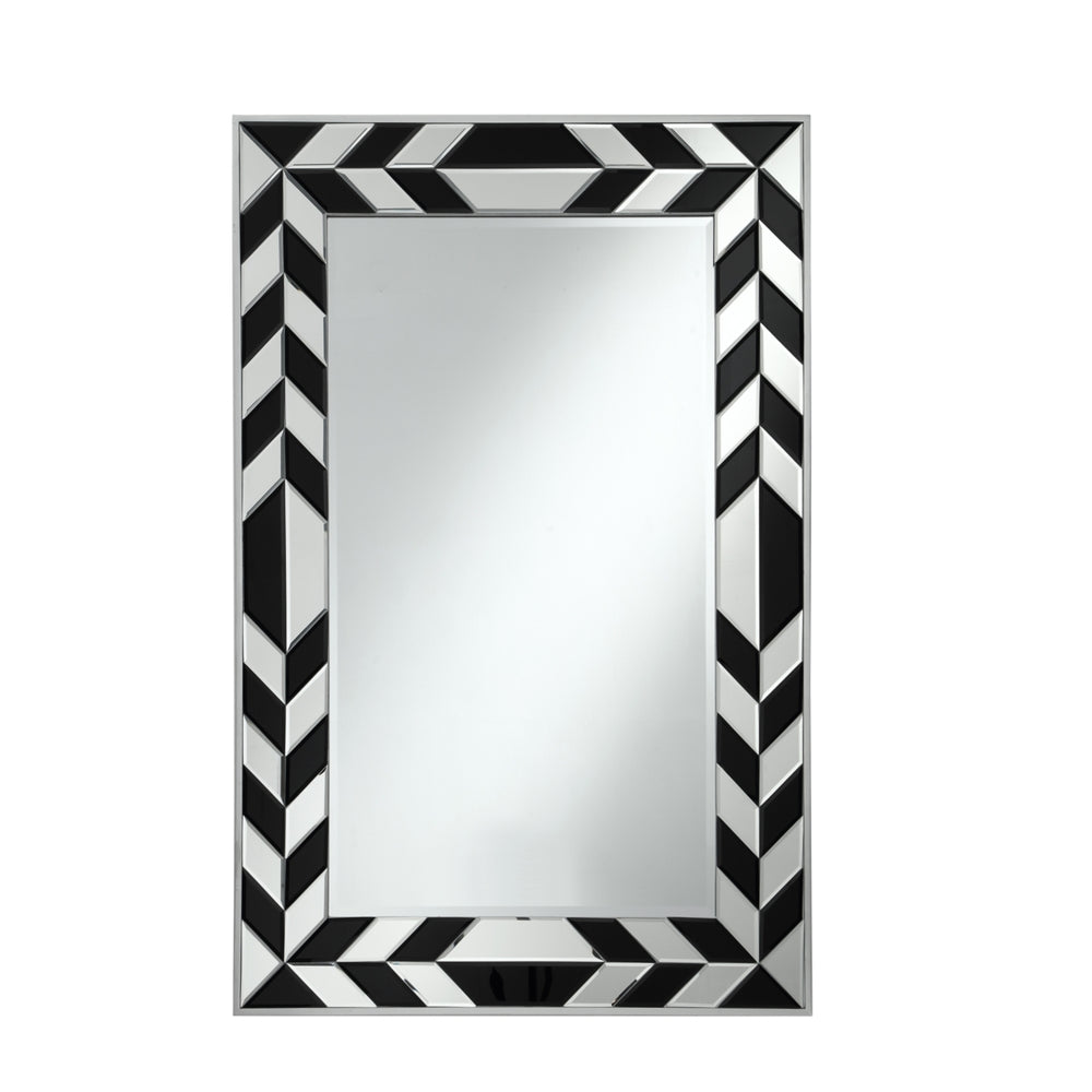 Aiyana Mirror - Accent Clear and Black Glass 47.2" x 31.5" x 0.7" Wall Mounted Image 2
