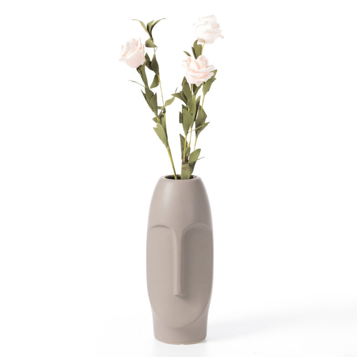 9.5" H Decorative Ceramic Abstract Face Modern Statue Sculpture Flower Centerpiece Vase Image 3