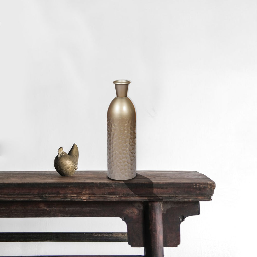 Modern Decorative Iron Hammered Tabletop Centerpiece Flower Vase Image 2