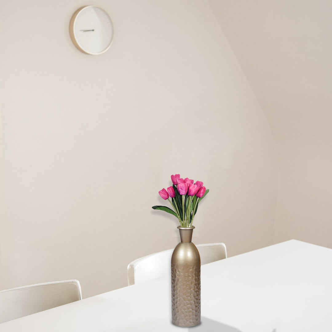 Modern Decorative Iron Hammered Tabletop Centerpiece Flower Vase Image 3