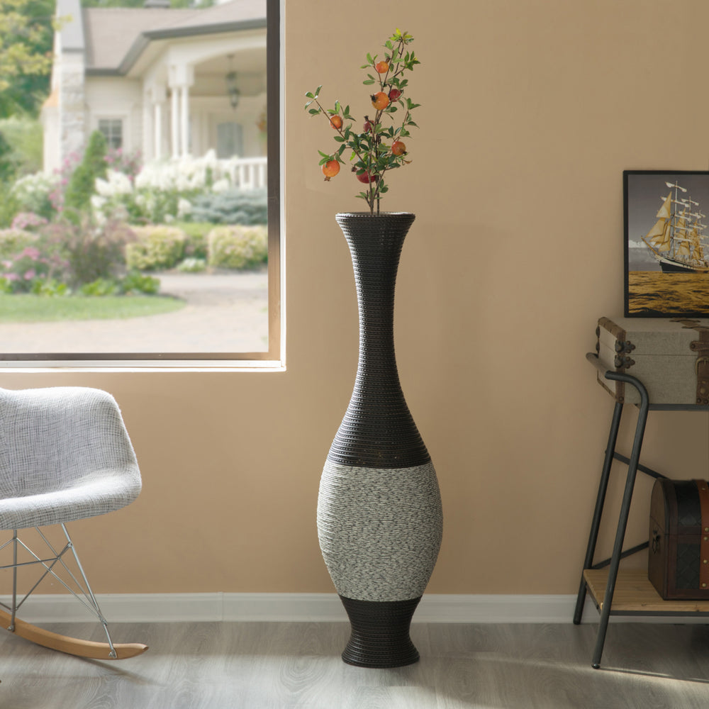 Tall Decorative Floor Vase, PVC Floor Vase, Tall Flower Holder, Brown Floor Vase, Floor Vase 41- Inch -Tall Image 2