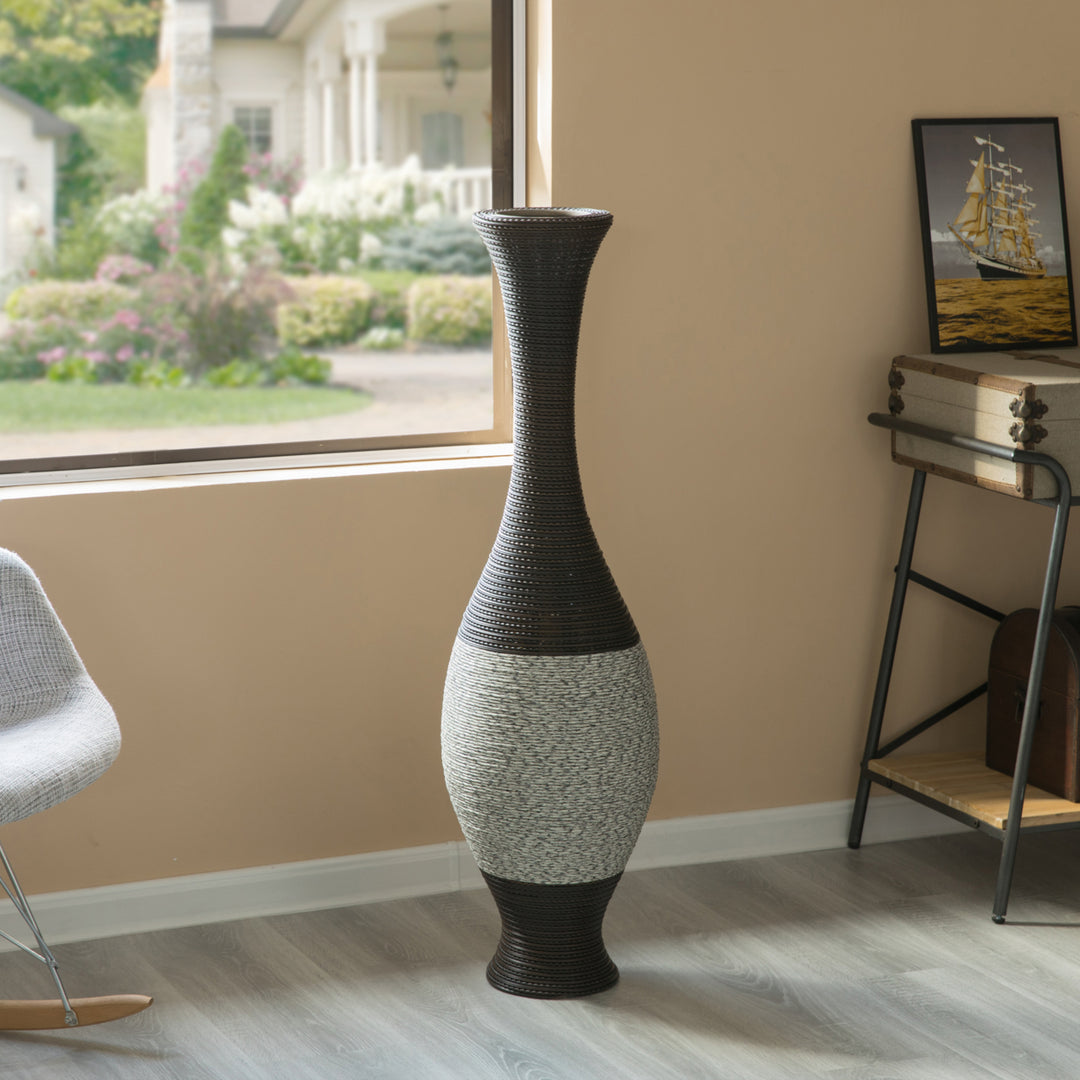 Tall Decorative Floor Vase, PVC Floor Vase, Tall Flower Holder, Brown Floor Vase, Floor Vase 41- Inch -Tall Image 5