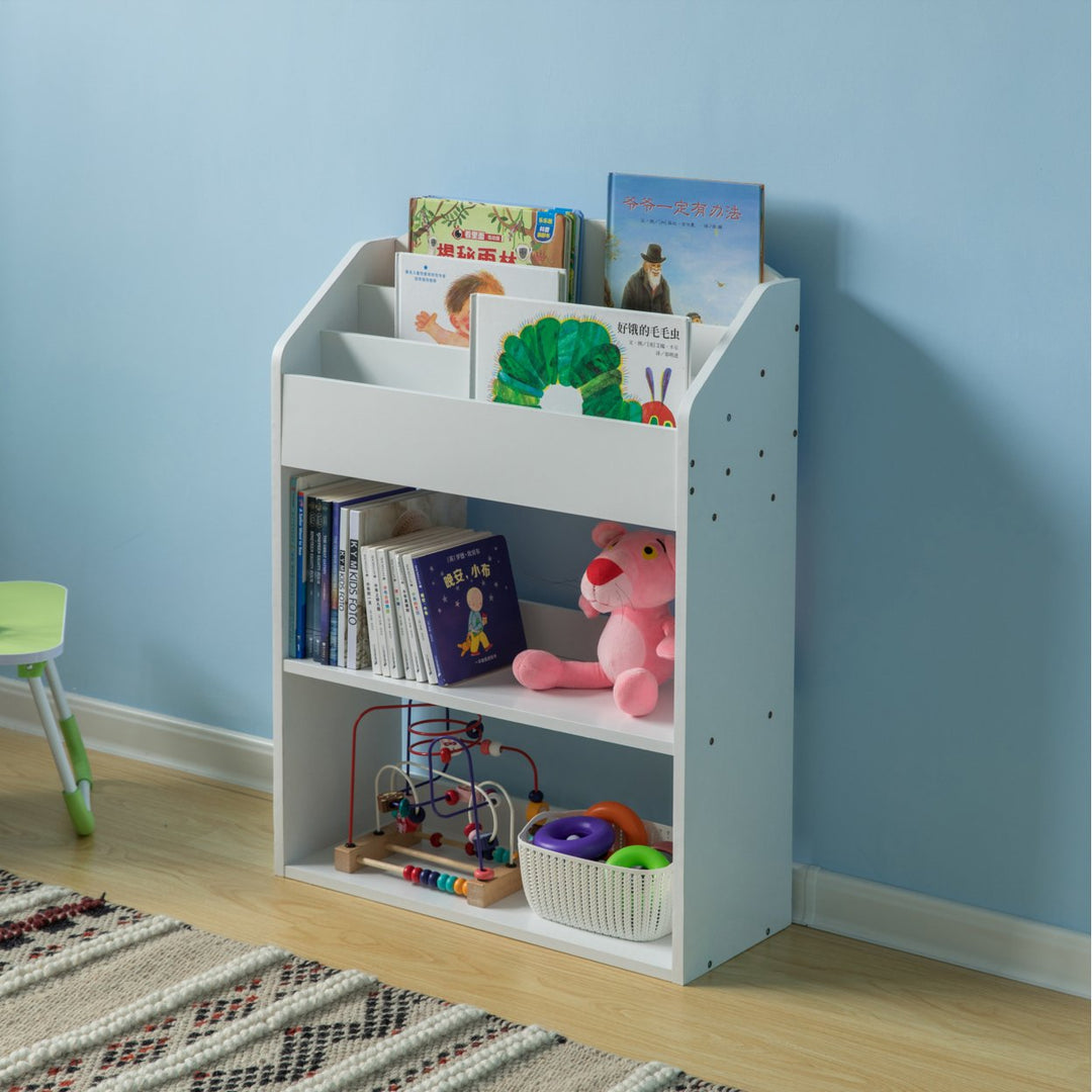 Modern Wooden Storage Bookcase with Shelf, Playroom Bedroom Living and Office Image 4