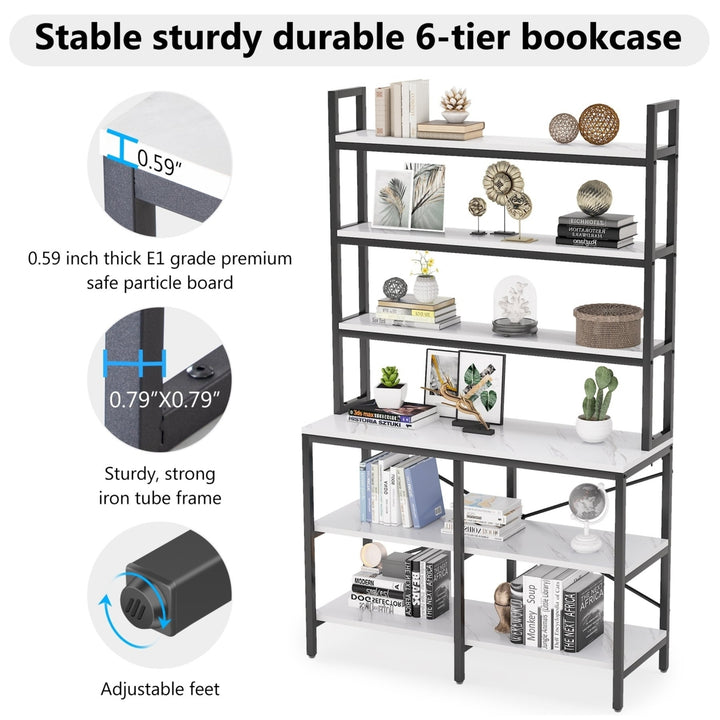 Tribesigns Bookshelf Bookcase Storage Rack Standing Shelf 6-Tier Open Spacious Shelf Image 7