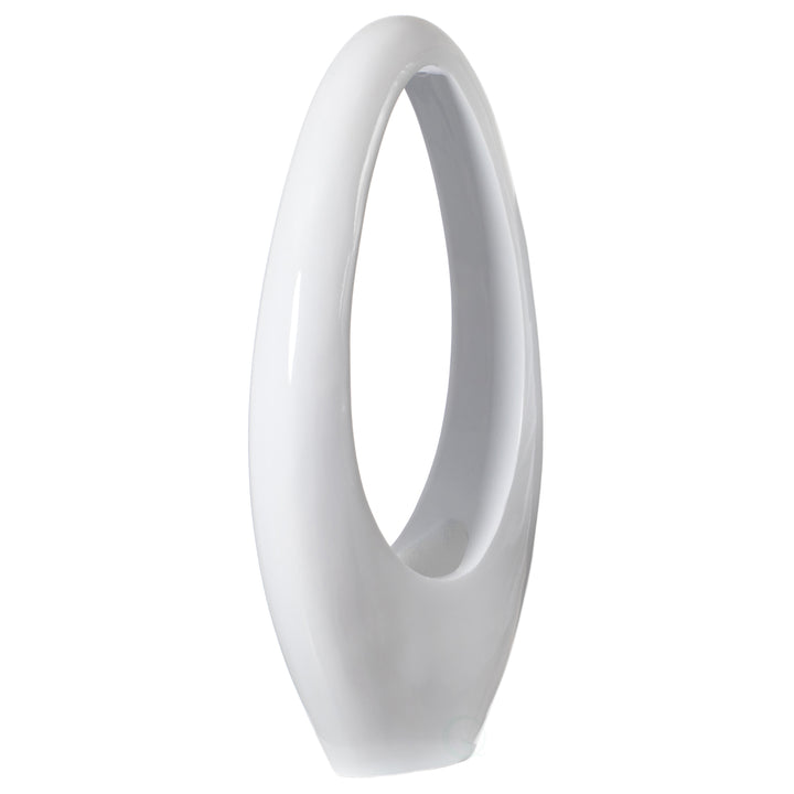 Modern Decorative White Oval Centerpiece Vase Wedding Flower Stand Holder, for Living Room, Entryway or Dining Room, 40 Image 3