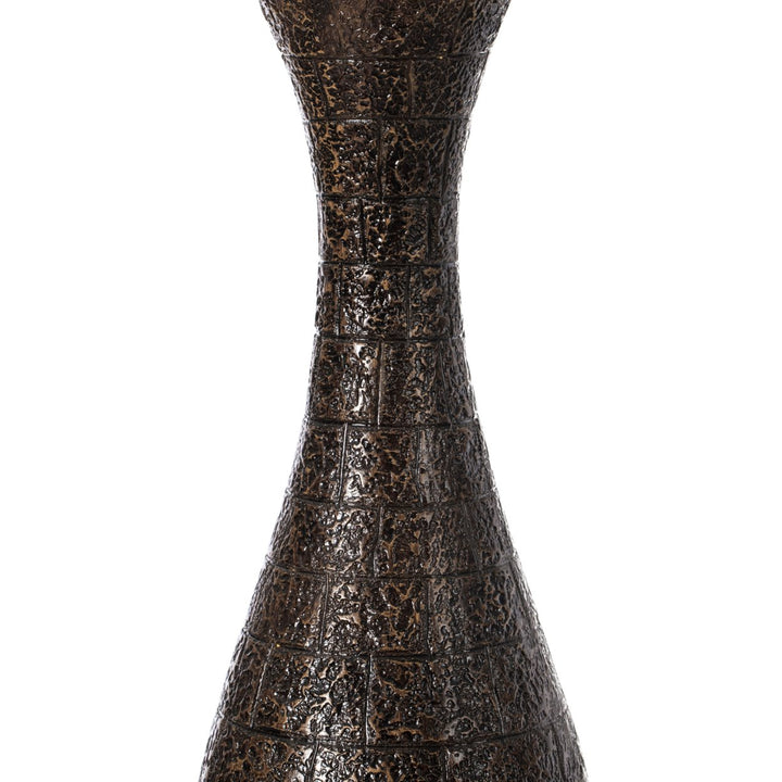 Modern Decorative Brown Textured Design Floor Flower Vase, for Living Room, Entryway or Dining Room, 31 inch Image 7