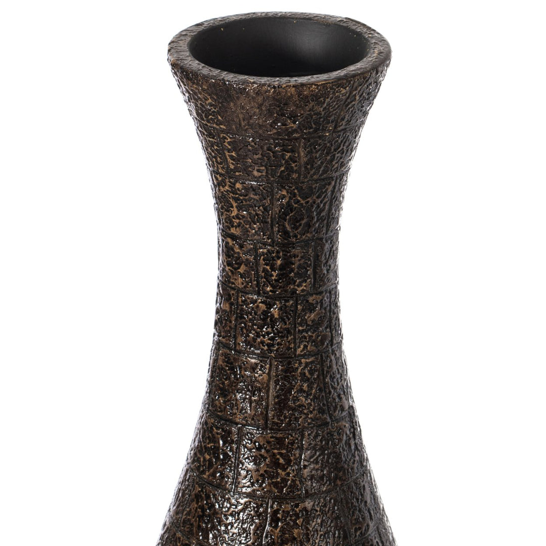 Modern Decorative Brown Textured Design Floor Flower Vase, for Living Room, Entryway or Dining Room, 31 inch Image 8