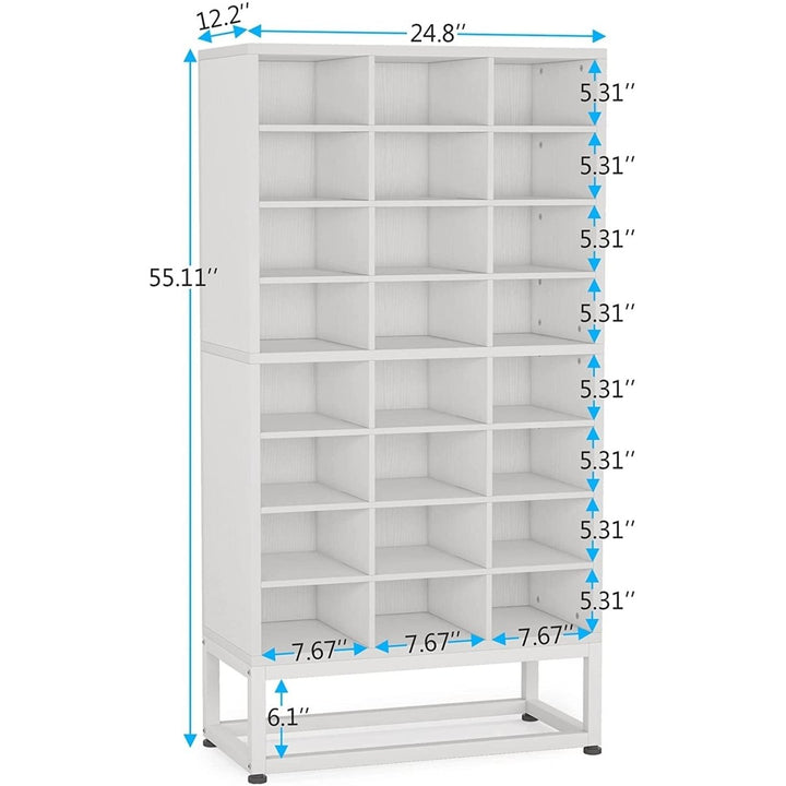 Tribesigns Shoe Storage Cabinet, 24 Pair White Shoe Rack Storage Organizer, 8-Tier Adjustable Partition Freestanding Image 7