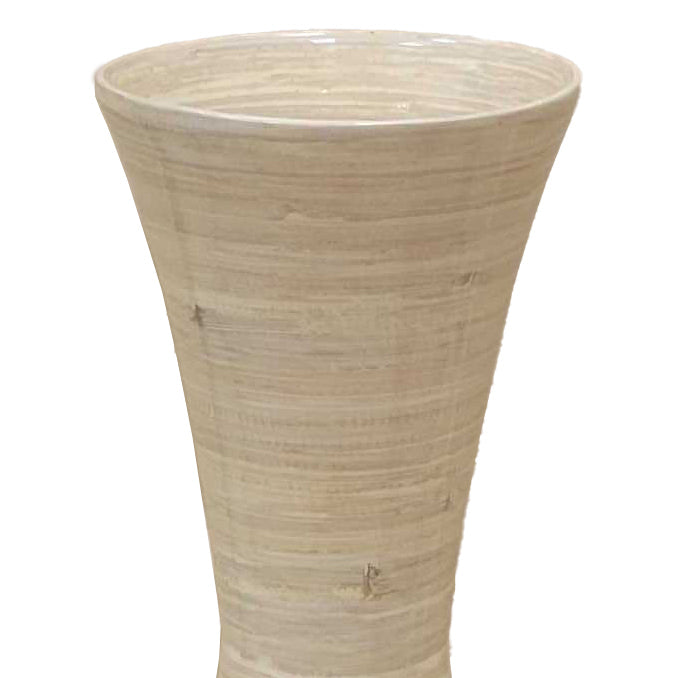Uniquewise 27" Contemporary Bamboo Floor Flower Vase Hourglass Design for Dining, Living Room, Entryway Decoration Image 7