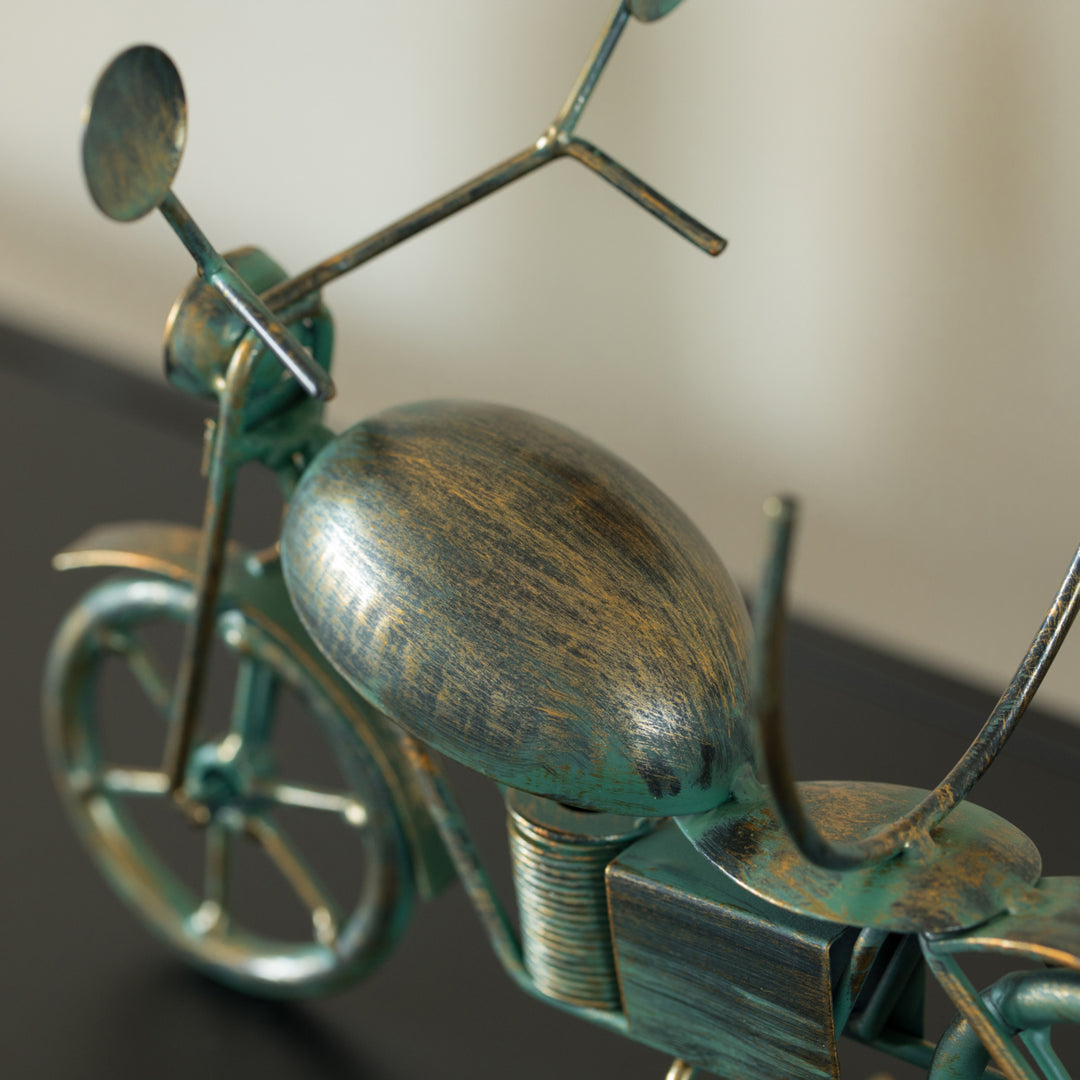 Metal Figurine Motorcycle Shaped Vintage Wine Single Bottle Holder Stand Rack Image 5