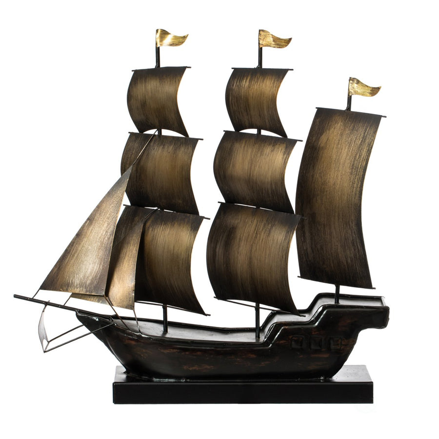 Nautical  Metal Sailboat Centerpiece Ship Decor Desktop Decoration Image 1