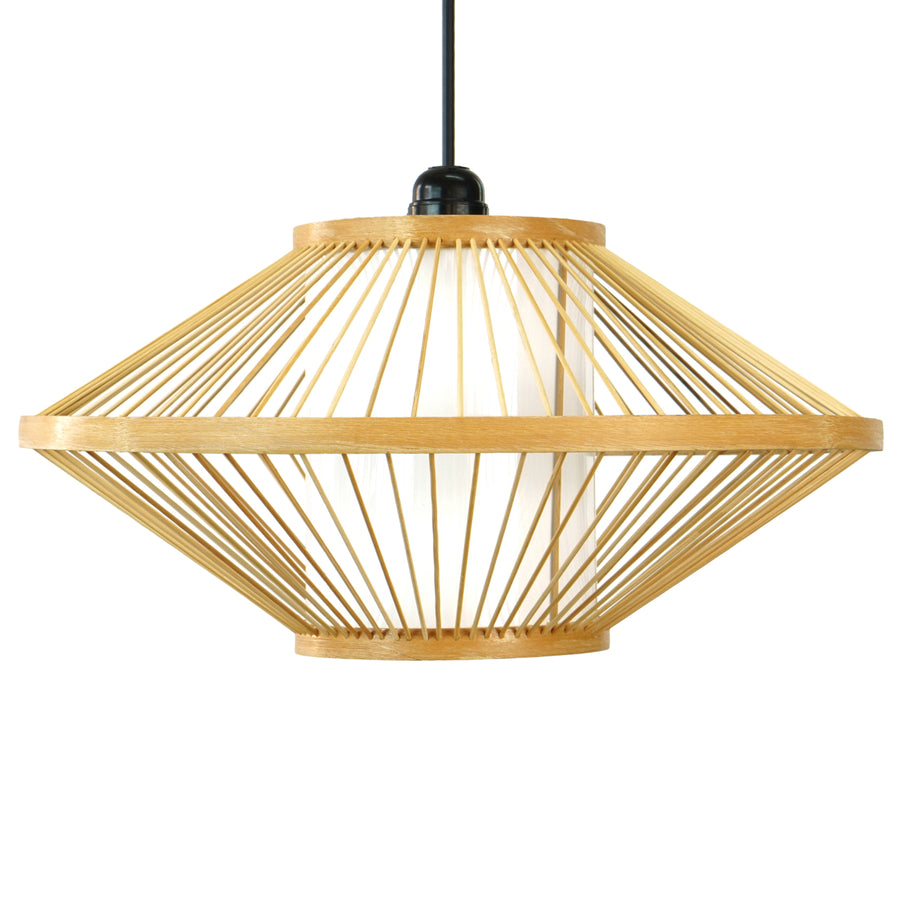 Modern Woven Bamboo Pendant Lighting Hanging Light Shade for Entryway and Living Room Image 1