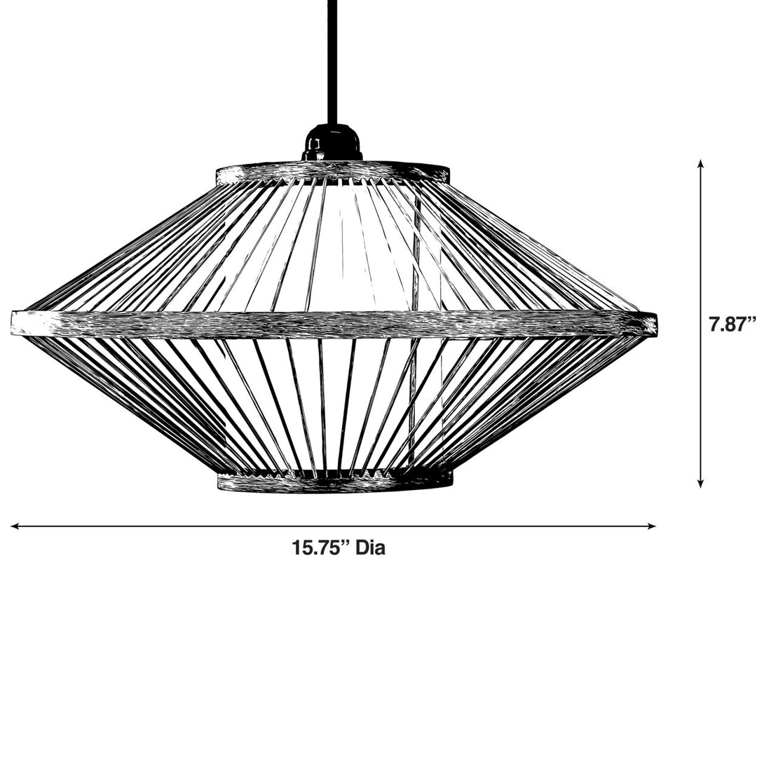 Modern Woven Bamboo Pendant Lighting Hanging Light Shade for Entryway and Living Room Image 4