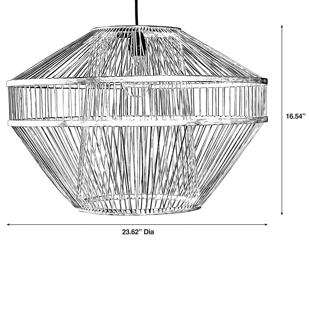 Modern Natural Bamboo Chandelier Hanging Light shade for Entryway and Living Room Image 4