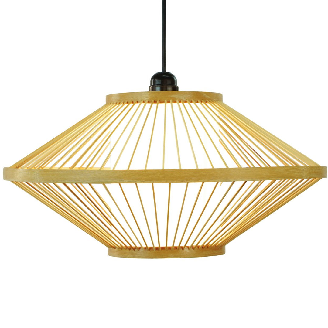 Modern Woven Bamboo Pendant Lighting Hanging Light Shade for Entryway and Living Room Image 5