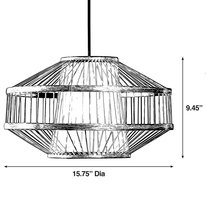 Modern Bamboo Lantern Pendant Lamp Hanging Light Shade for Entryway and Living Room Image 10