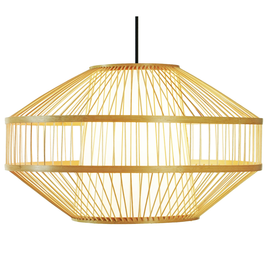Modern Bamboo Lantern Pendant Lamp Hanging Light Shade for Entryway and Living Room Image 11