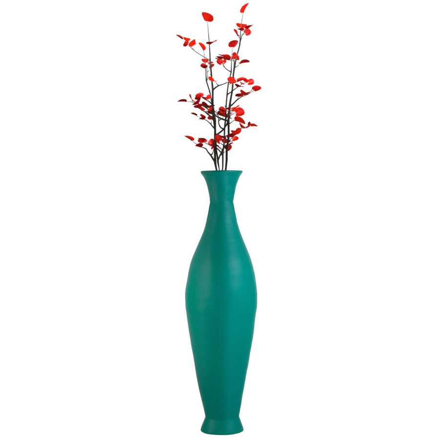 Modern Bamboo Floor Vase - Decorative 43-inch Vase for Living Room, Dining Room, or Entryway - Versatile Floral Display Image 1