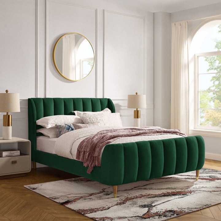 Sana Bed-Upholstered-Channel Tufted-Slats Included Image 4