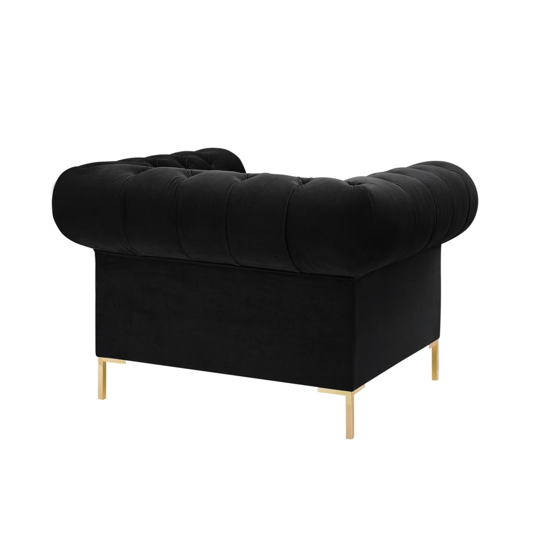 Abrianna Club Chair-Button Tufted-Gold Nailhead Trim, Sinuous Springs-Rolled Arms, Y-leg Image 8