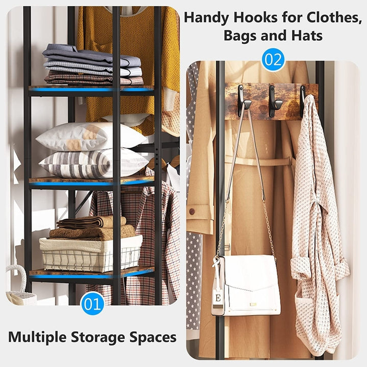 Tribesigns L Shape Clothes Rack, Corner Garment Rack with Storage Shelves and Hanging Rods, Space-Saving Large Open Image 4