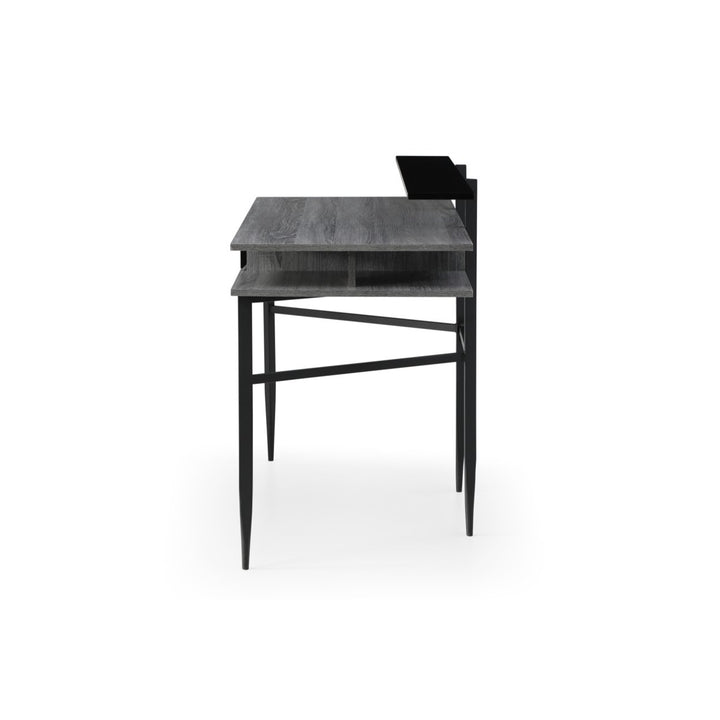 Colleen Desk-1 Storage Drawer-Side and Top Storage Shelves-Tapered Steel Tube Legs Image 4