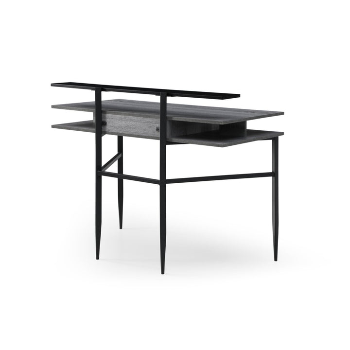 Colleen Desk-1 Storage Drawer-Side and Top Storage Shelves-Tapered Steel Tube Legs Image 5