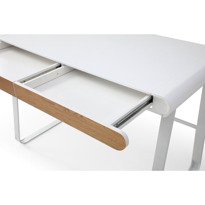 Graciela Desk-2 Storage Drawers-Geometric Leg Frame-Clean and Streamlined Design Image 5