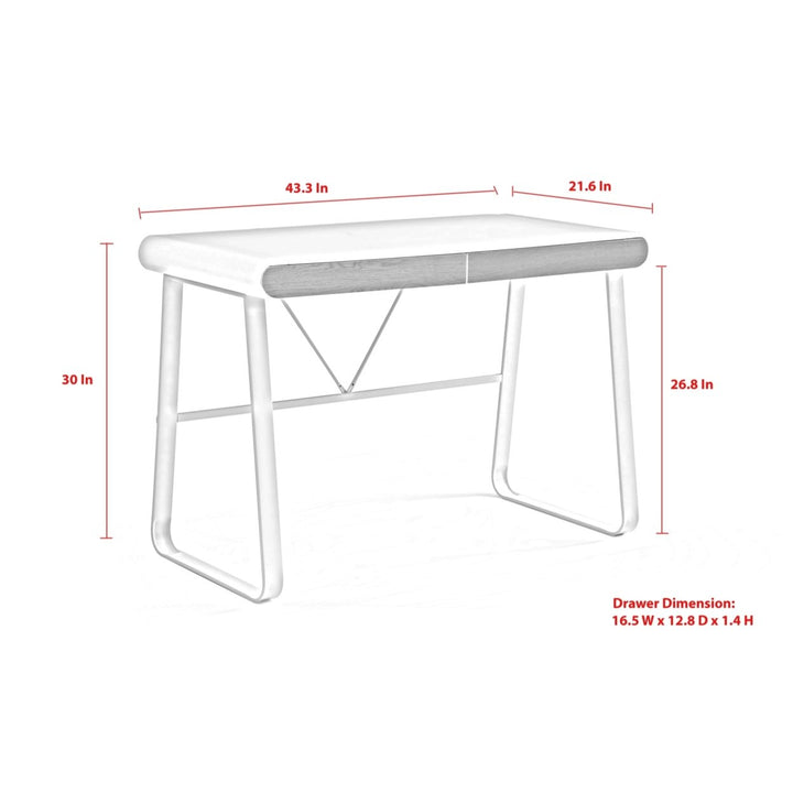 Graciela Desk-2 Storage Drawers-Geometric Leg Frame-Clean and Streamlined Design Image 8