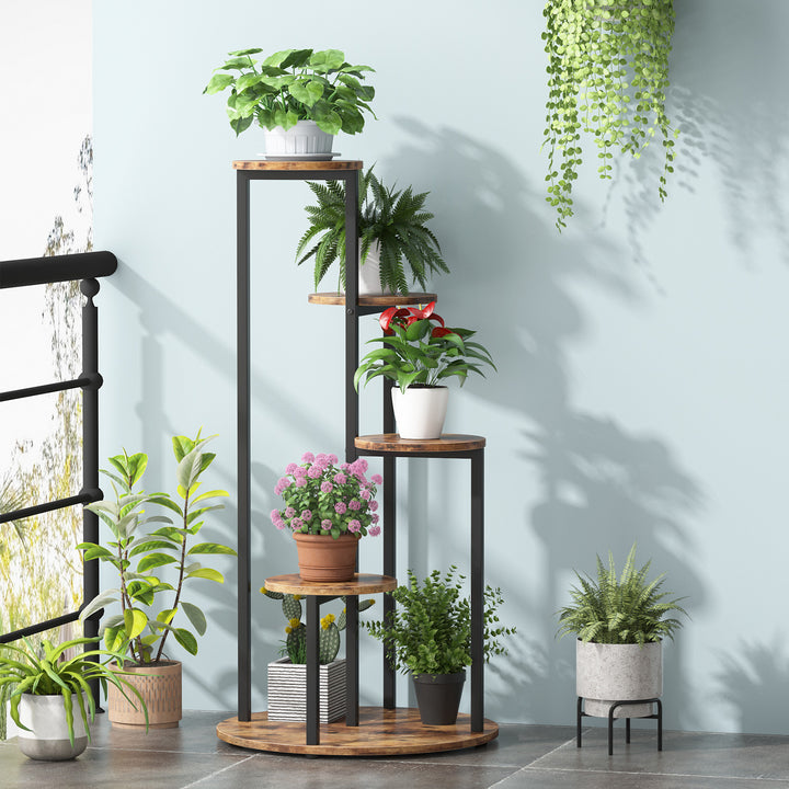 Tribesigns 4-Tier Plant Stand Indoor, Tall Wood Plant Shelf Holders for Multiple Potted Plants, Corner Flower Pot Stands Image 4