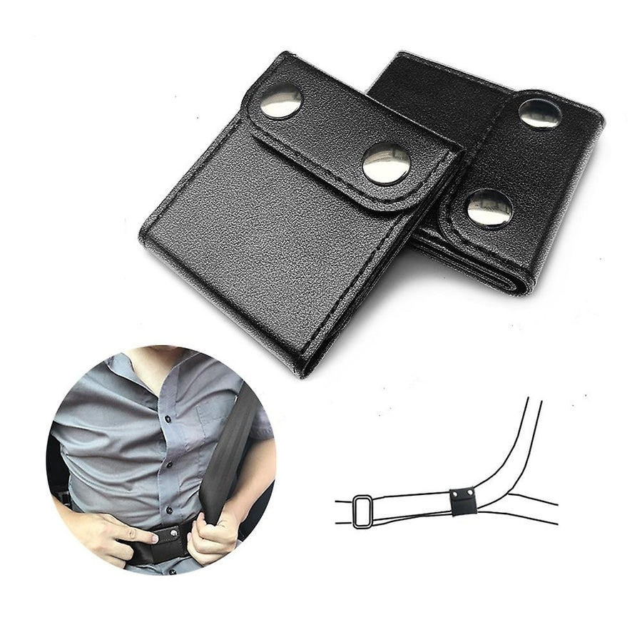 2pcs Car Seat Belt Adjuster Neck Strap Positioner Locking Clip Protector Image 1
